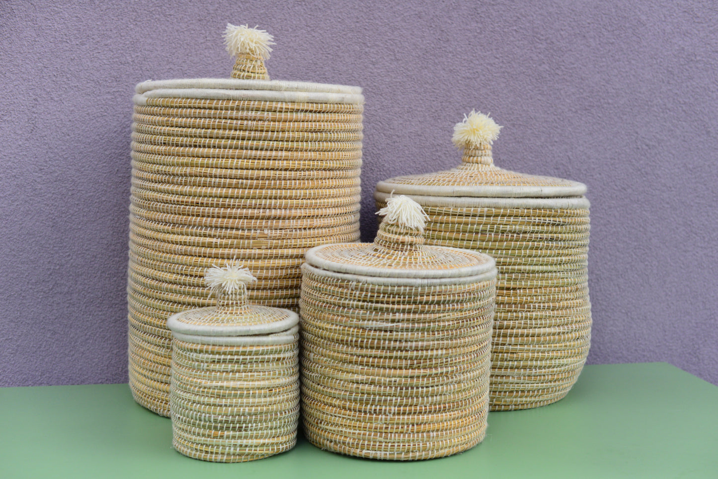 Panier à linge naturel avec couvercle 40 cm