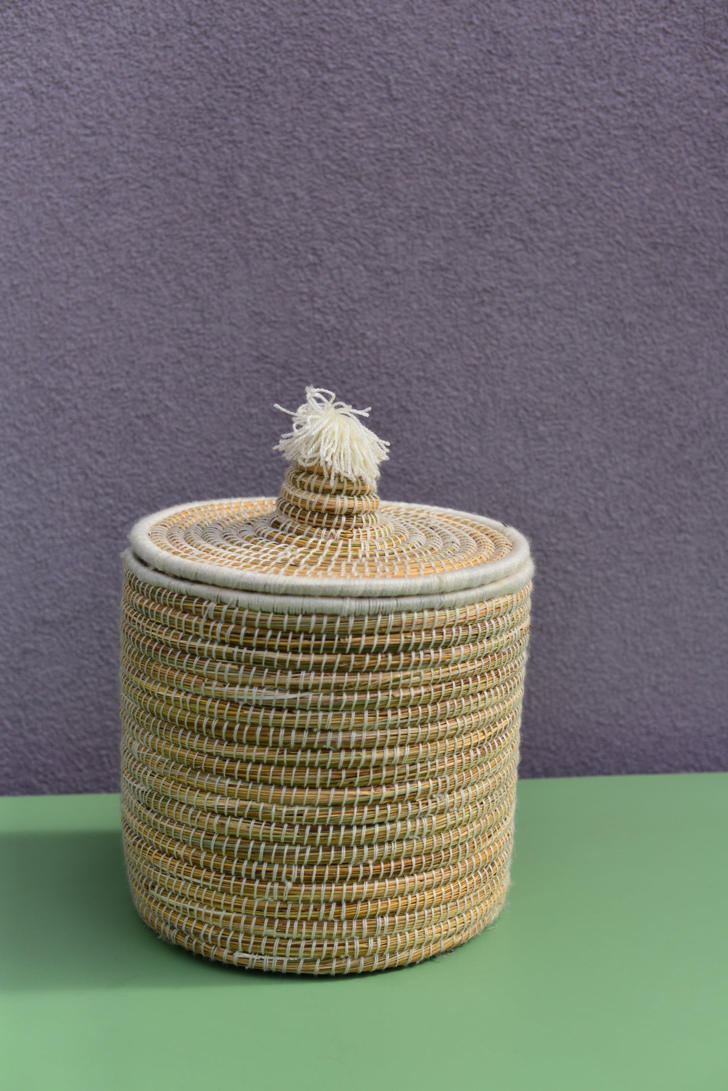 Panier naturel avec couvercle 30 cm
