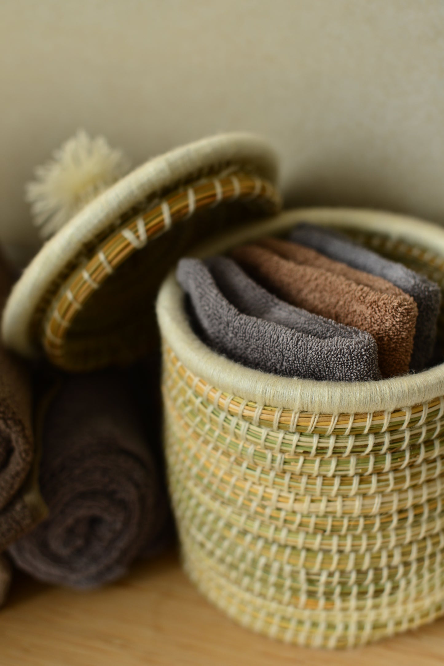 Panier naturel avec couvercle 20 cm