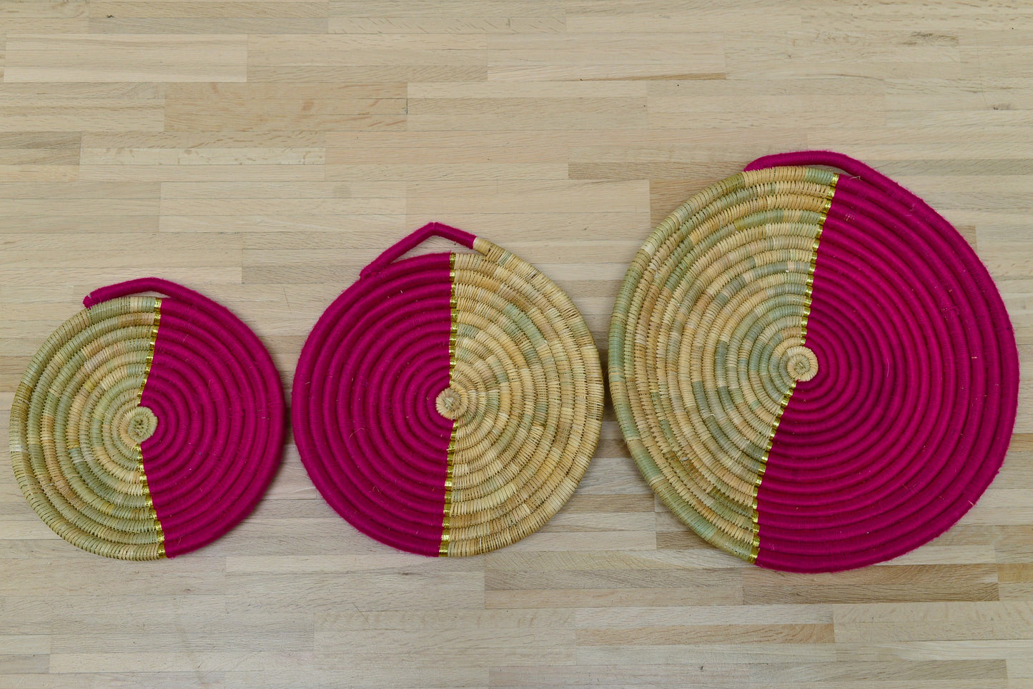 Corbeille TBEG fuchsia /naturel 35 cm
