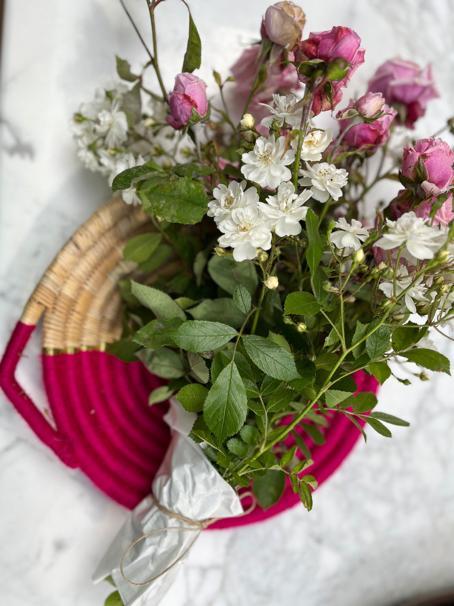Corbeille TBEG fuchsia /naturel 30 cm