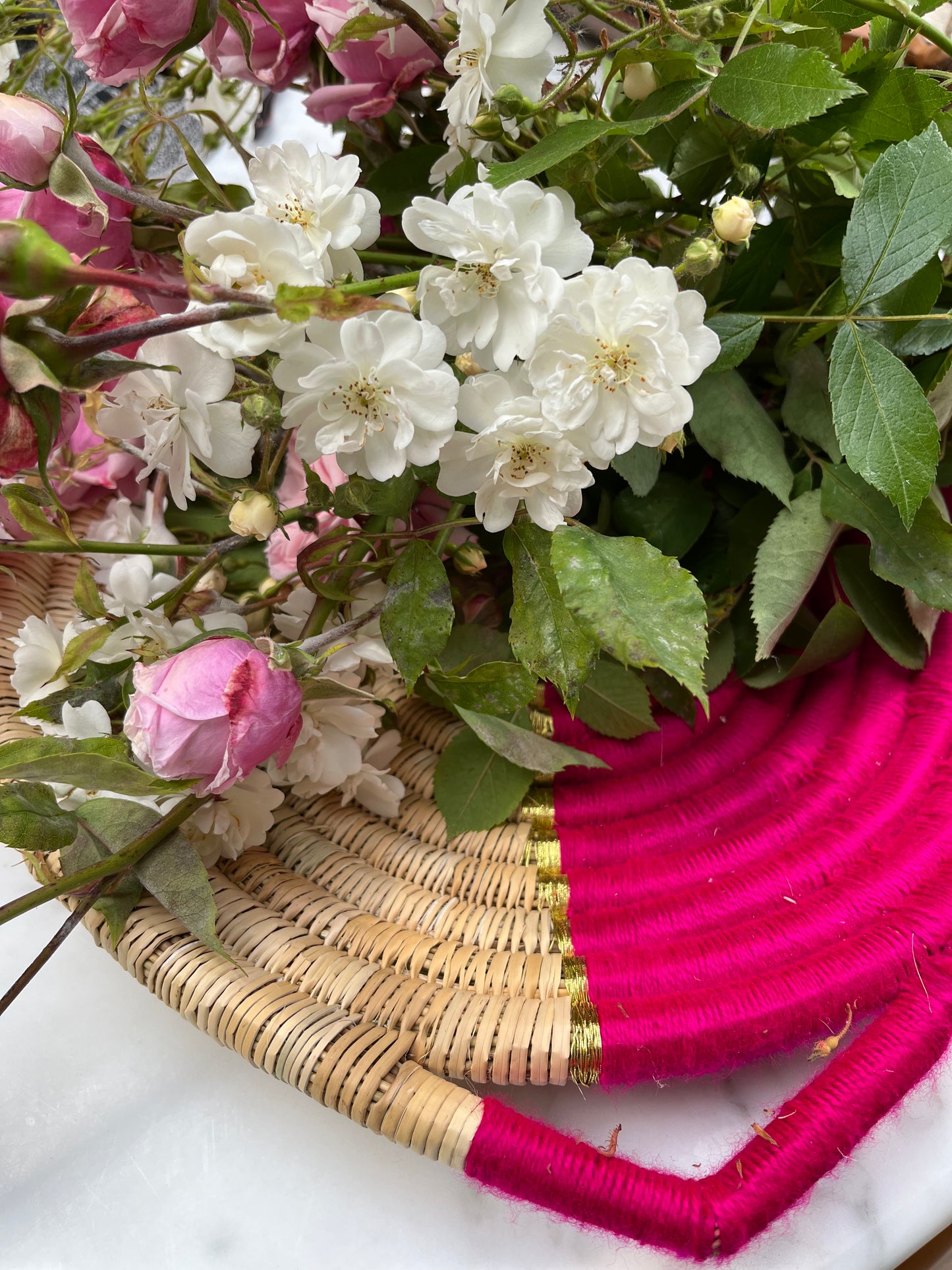 Corbeille TBEG fuchsia /naturel 30 cm