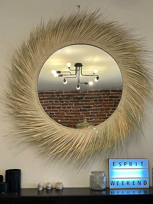 Miroir en raphia 95 cm