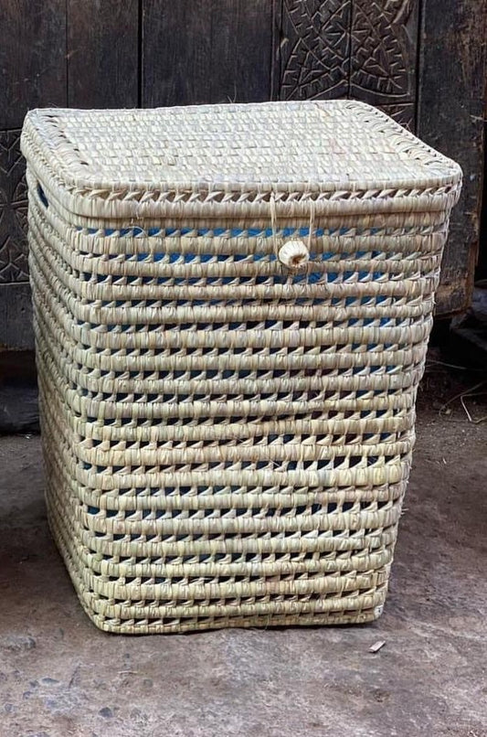 Panier à linge carré en palmier